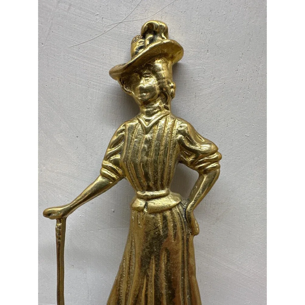 Solid Brass Victorian Lady Golfer 4-Hook Key Rack, Upper Deck LTD Decor 6
